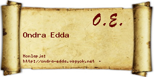 Ondra Edda névjegykártya